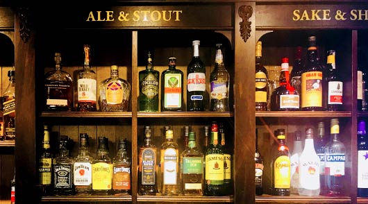 A selection of alcoholic beverages from around the world