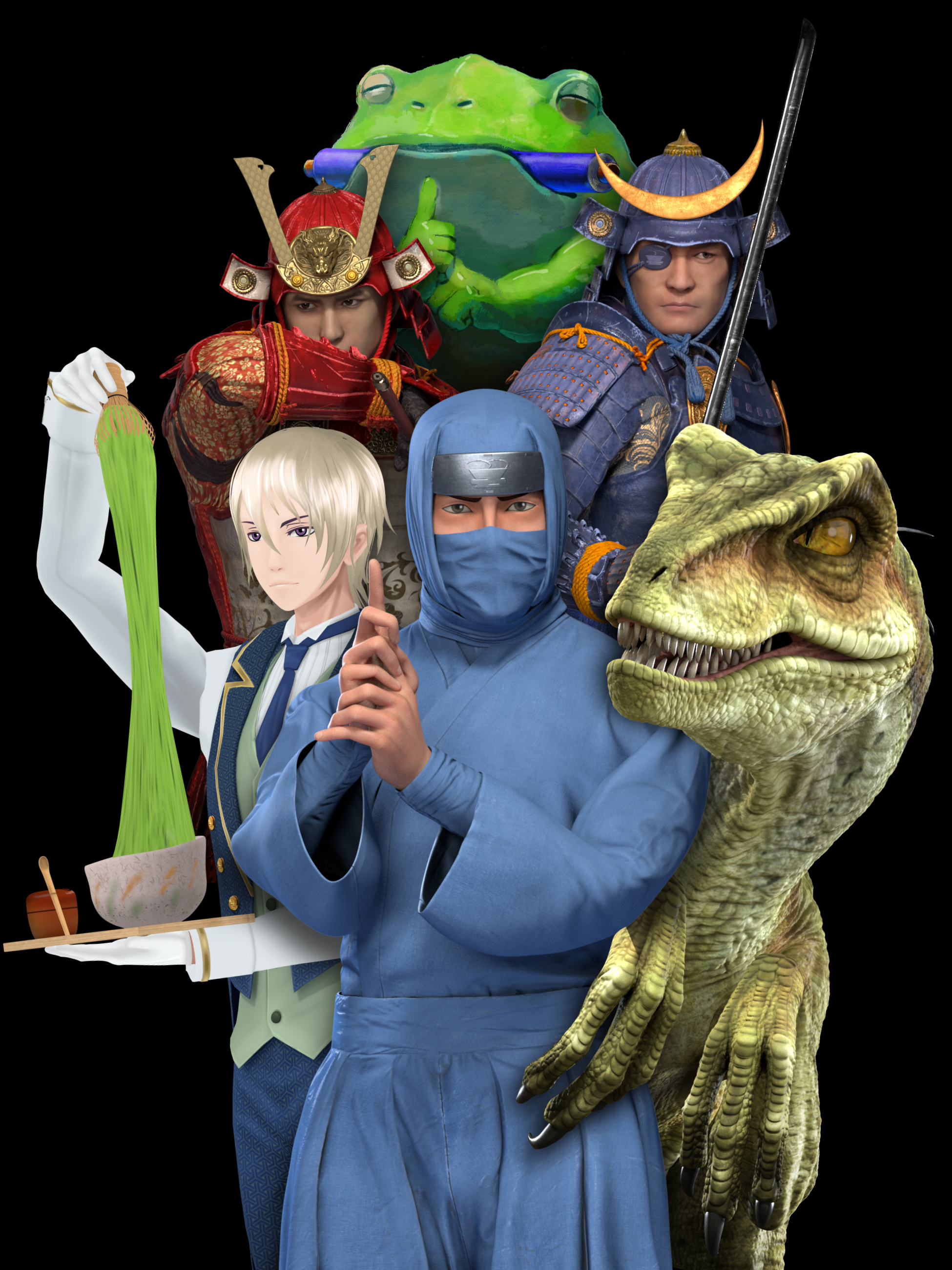 Dinosaurs, ninjas, and butlers projected with the latest technology 'light holograms' will support you.