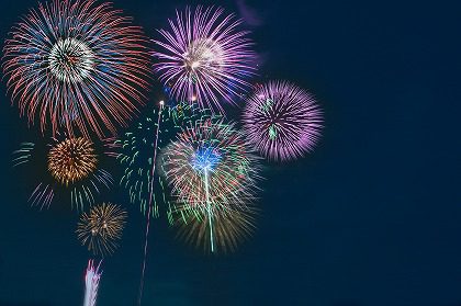 View from Upper Floor Twin: The fireworks at Tokyo Disneyland® have resumed.