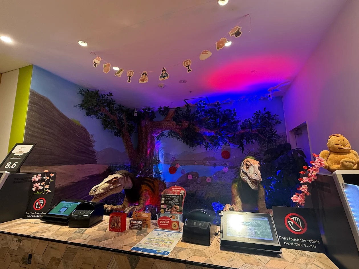 The front desk is now decorated for the Doll Festival!